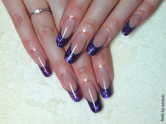 Purple french nails