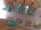 turquoise stone on natural nails