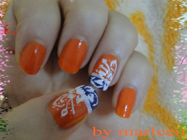 orange and flower white