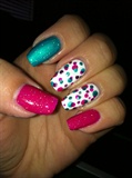 Pink And Teal Dots 