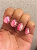 breast cancer awareness nail art