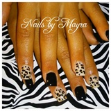 black and leopard nails