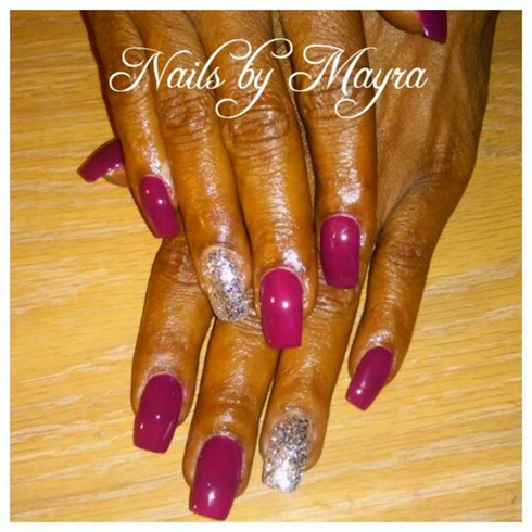 purple silver nails