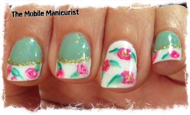 Floral French Mani