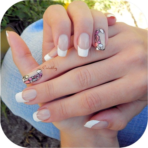 French manicure + accent nail art