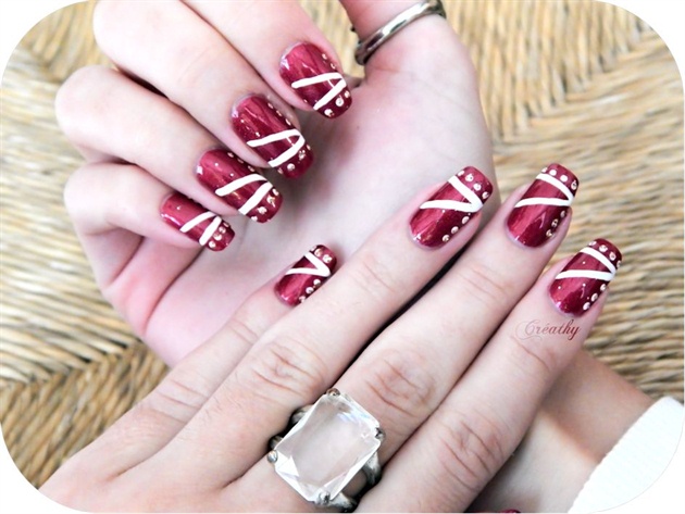 Easy red nail art