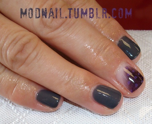 Gray Gelish with Feather