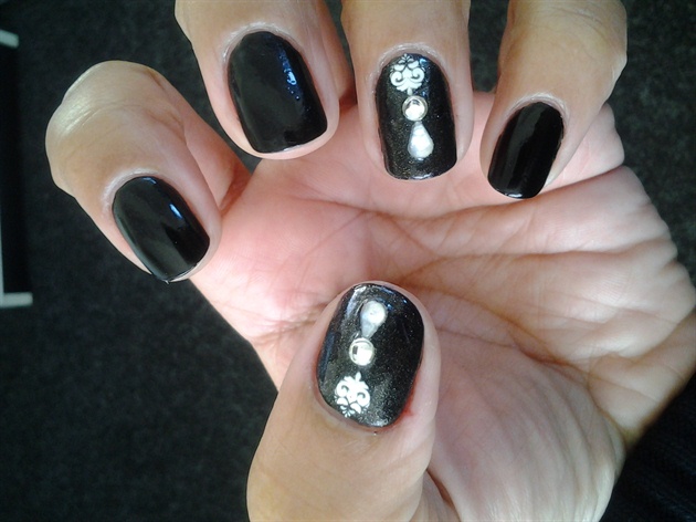 9. Coffin Shaped Nails with Dark Designs - wide 7
