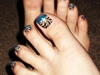 Blue French Zebra Toes