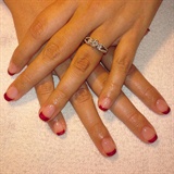Gelish French with red glitter