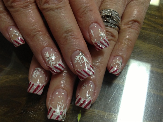 Candy cane snowflakes