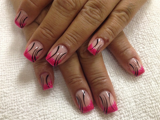 3. Hot Pink and White Nail Design - wide 2