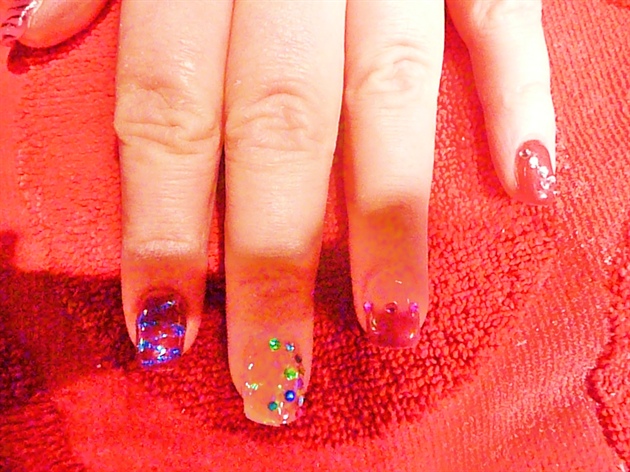 &#39;stones and glitter(her other hand)