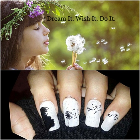 dandelion Nail Art