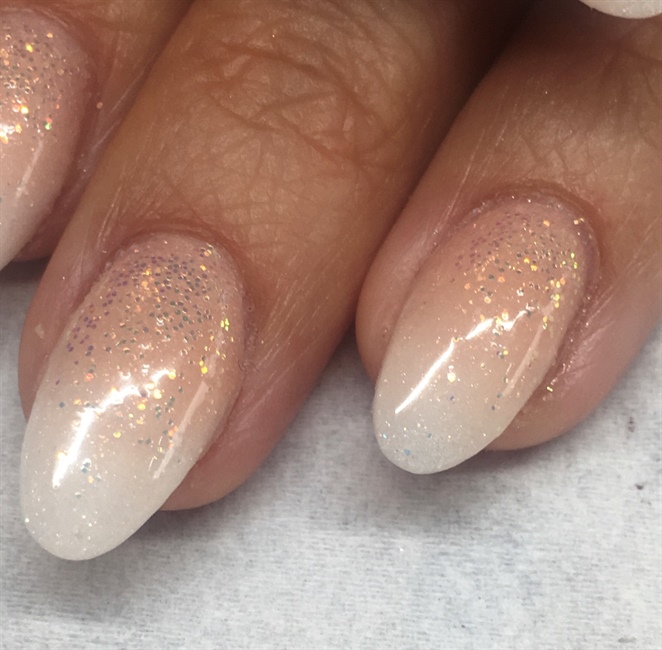 Baby Boomer With Glitter Nail Art Gallery