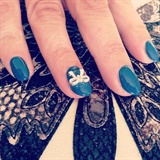 Blue Nails With Bow