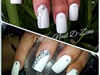 White Nails with Rhinestone features