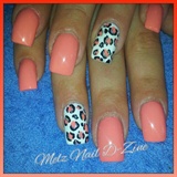 Apricot base with leopard print