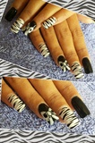Zebra Nail Art with Bows