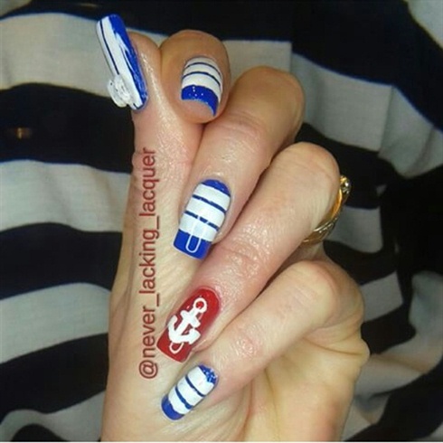 Ahoy there!! Nautical Nails