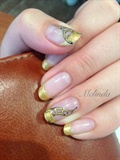 Golden abstract nails