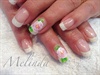 English rose on French nails 