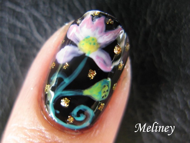 Lotus Flower Nail Art Design