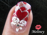 Stained Glass Hearts Valentines Day Nail