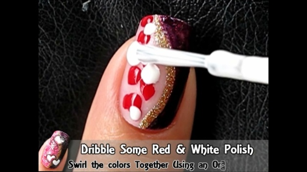 dat red and white nail  polish drops on the other side