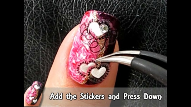 Apply Stickers onto Nail and press down to secure
