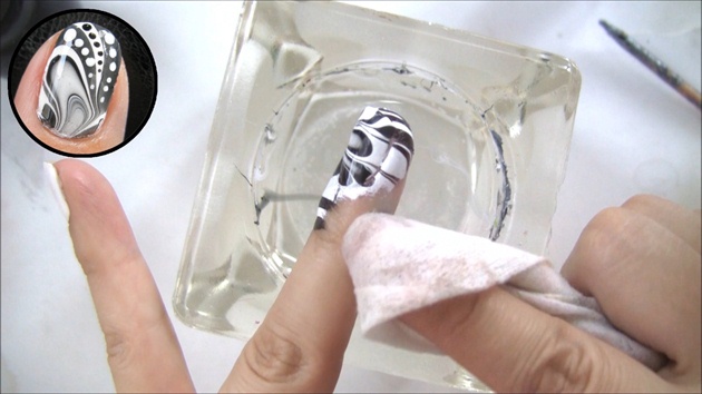 clean around the nail with polish remover