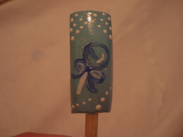 Hand painted baby boy rattle nails
