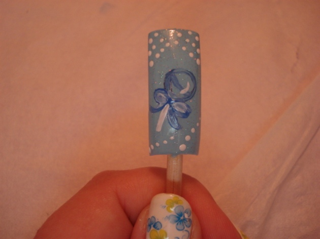 Hand painted baby boy rattle nails