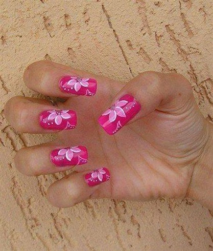 Hot Pink With Flower Design 