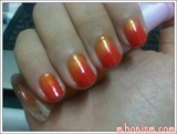 ombre-nail orange