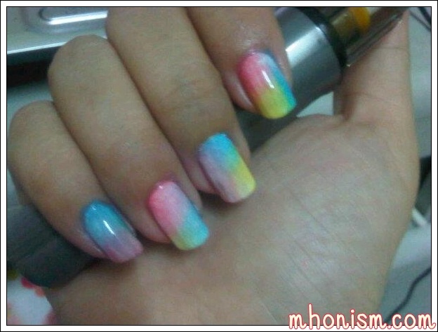 rainbow nails inspired by G-Dragon&#39;s CRA
