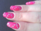 Pink with White Spots. Glitter.