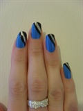 Blue with Silver and Black