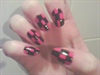 Checkered Nail Design. Pink and Black.