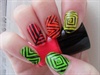 Bright Aztec/Tribal nail design