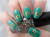 Simple Green with Gold Flowers. :)