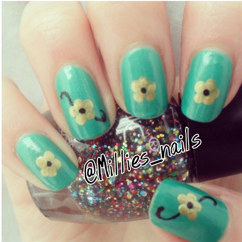 Mint Green w/ dotted flowers