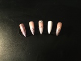 Pink And White Glitter Holigraphic Stone