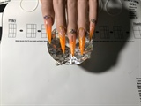 Orange And Nude Nails