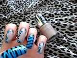 animal print nail art and stripes