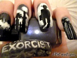 the exorcist freehand nail art