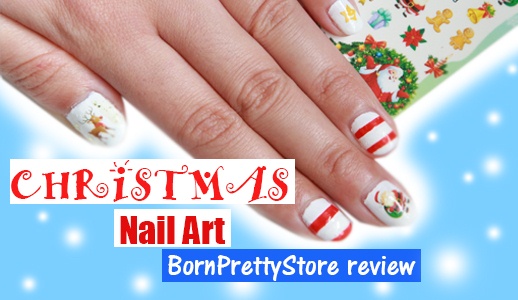 Christmas nail art (Water decals)