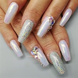 Chrome and crystal nails