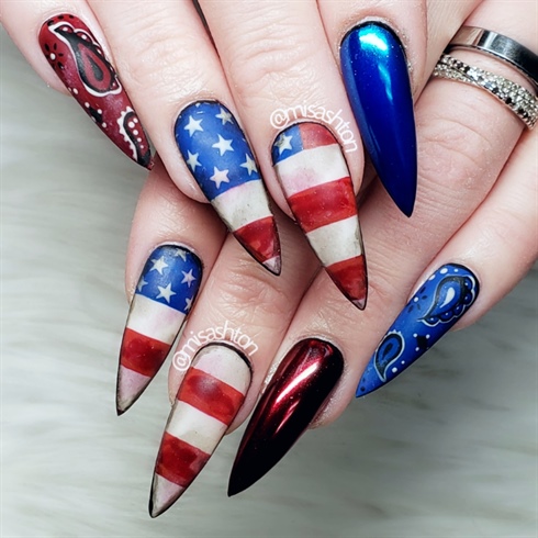 Patriotic country girl nails
