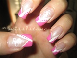 pink &amp; white with butterfly